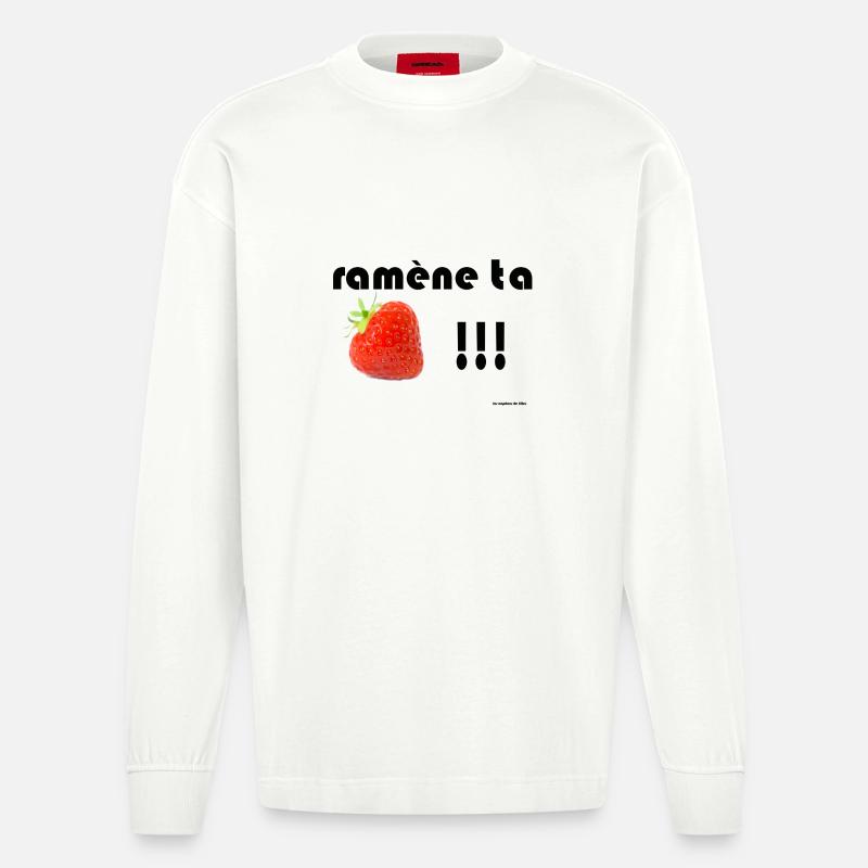Sichern Sie Ihre Erdbeeren - Heavyweight Oversized Organic Langarmshirt Made in EU - OFF WHITE