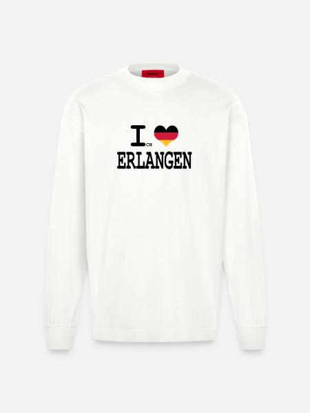 I love gain - Heavyweight Oversized Organic Longsleeve Shirt Made in EU - OFF WHITE