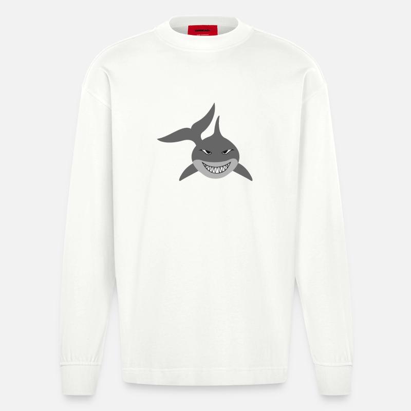 Requins - Manches longues bio épais oversize fabriqué en UE - OFF WHITE