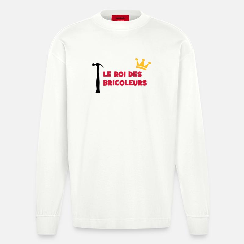 Der König der Heimwerker - Heavyweight Oversized Organic Langarmshirt Made in EU - OFF WHITE