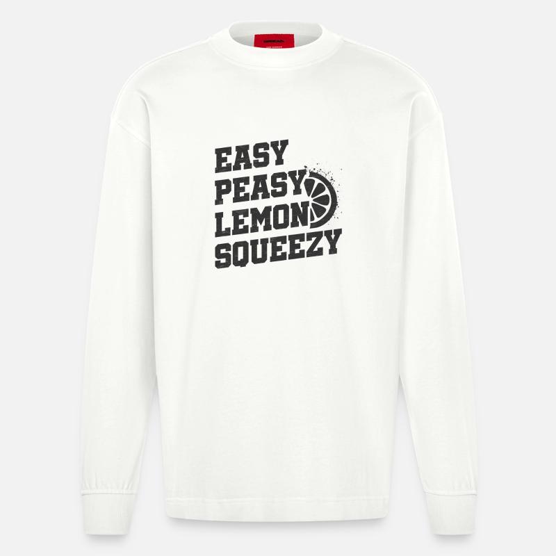 Easy peasy lemon squeezy - Heavyweight Oversized Organic Langarmshirt Made in EU - OFF WHITE