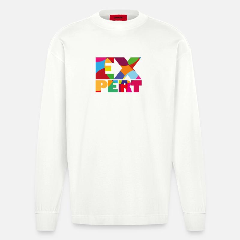 Expert - Experte/Expertin - Heavyweight Oversized Organic Langarmshirt Made in EU - OFF WHITE