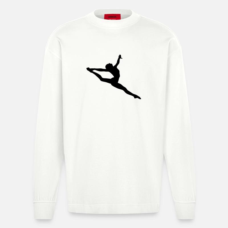 Ginnastica artistica - Maglia a maniche lunghe ecologica oversize Heavyweight Made in UE - OFF WHITE