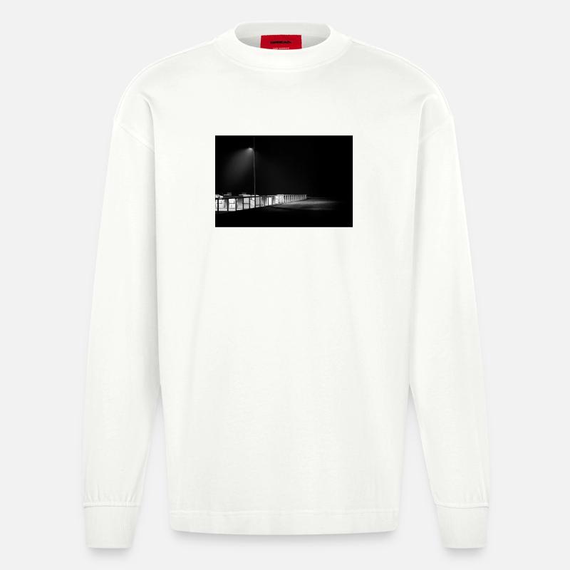 Deich an der Nordsee - Heavyweight Oversized Organic Langarmshirt Made in EU - OFF WHITE