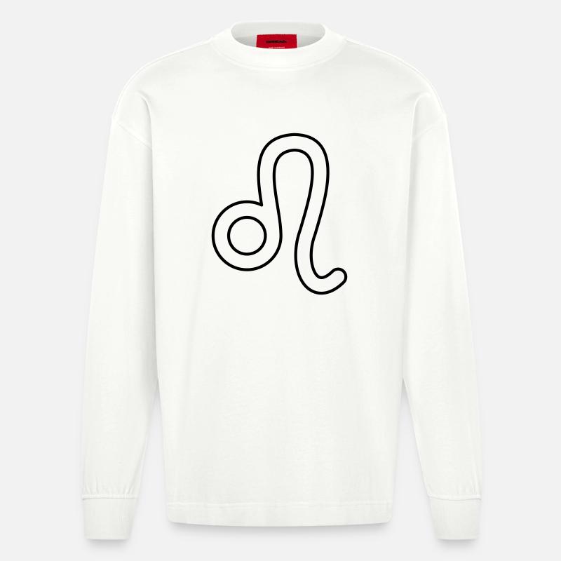 Löwe Sternzeichen Sternbild Tierkreiszeichen - Heavyweight Oversized Organic Langarmshirt Made in EU - OFF WHITE