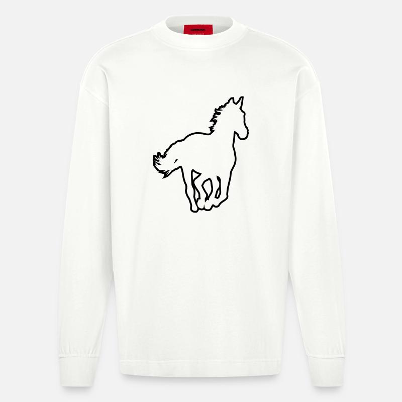 Un cheval - Manches longues bio épais oversize fabriqué en UE - OFF WHITE