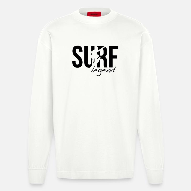 surffaus surffailla surf - Heavyweight Oversized Organic pitkähihainen paita Made in EU - OFF WHITE