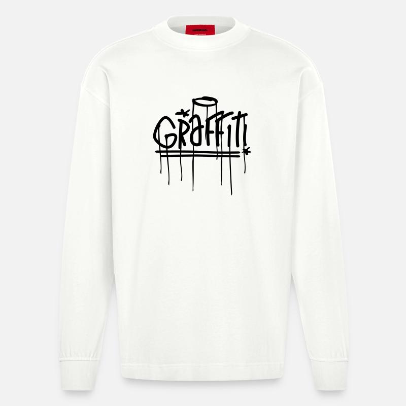 graffiti - Manches longues bio épais oversize fabriqué en UE - OFF WHITE