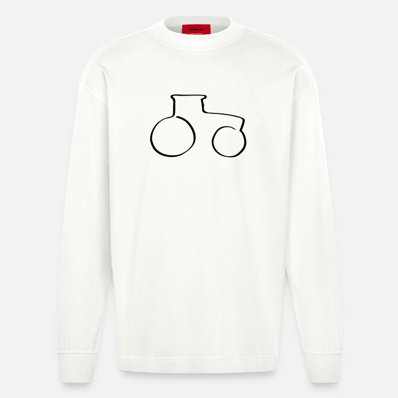 Linientraktor - Heavyweight Oversized Organic Langarmshirt Made in EU - OFF WHITE
