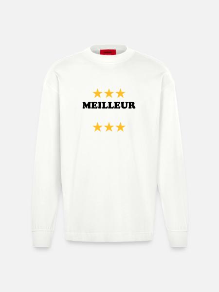 Meilleur (à personnaliser) - Manches longues bio épais oversize fabriqué en UE - OFF WHITE
