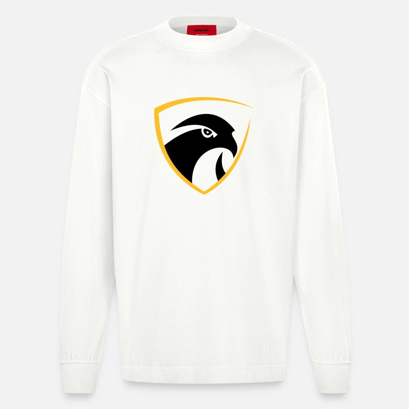 Falcon Logo - Heavyweight Oversized Organic Langarmshirt Made in EU - OFF WHITE