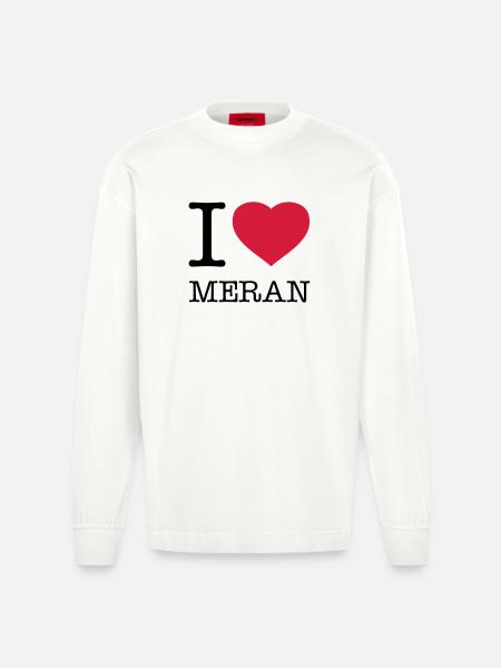 I LOVE MERAN - Heavyweight Oversized Organic Longsleeve Shirt Made in EU - OFF WHITE