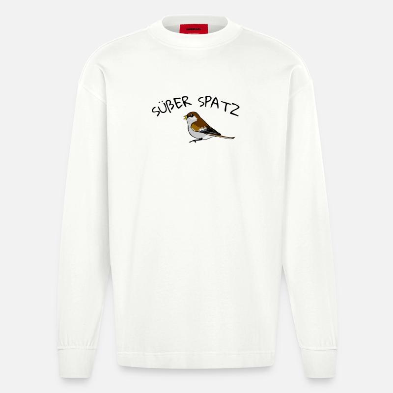 Süßer Spatz - Heavyweight Oversized Organic Langarmshirt Made in EU - OFF WHITE