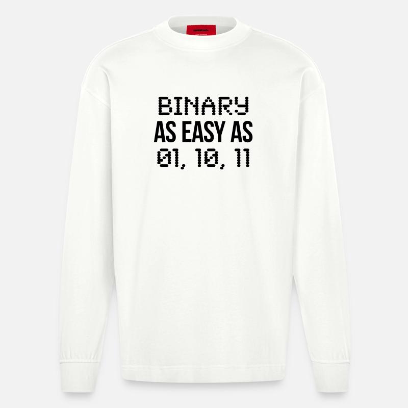 binary - Heavyweight Oversized Organic Langarmshirt Made in EU - OFF WHITE