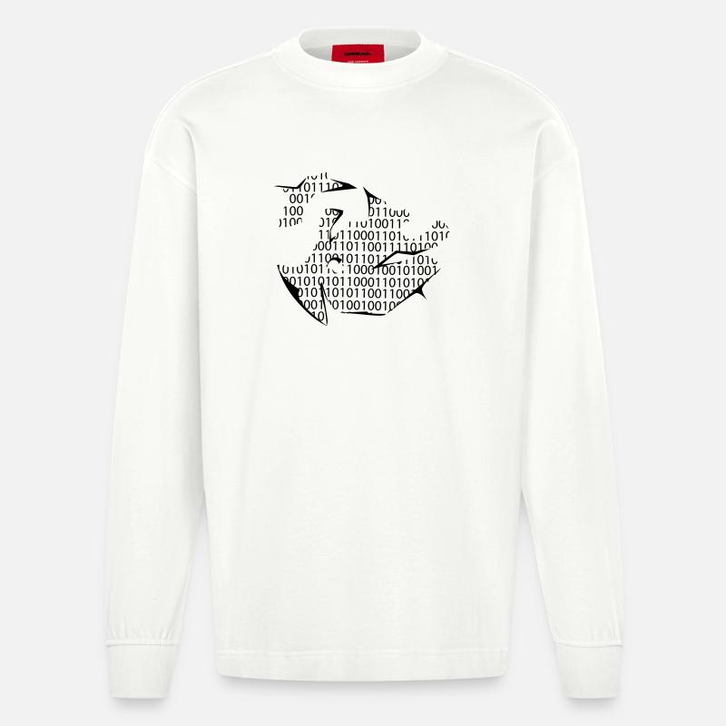 Programmierer - Heavyweight Oversized Organic Langarmshirt Made in EU - OFF WHITE