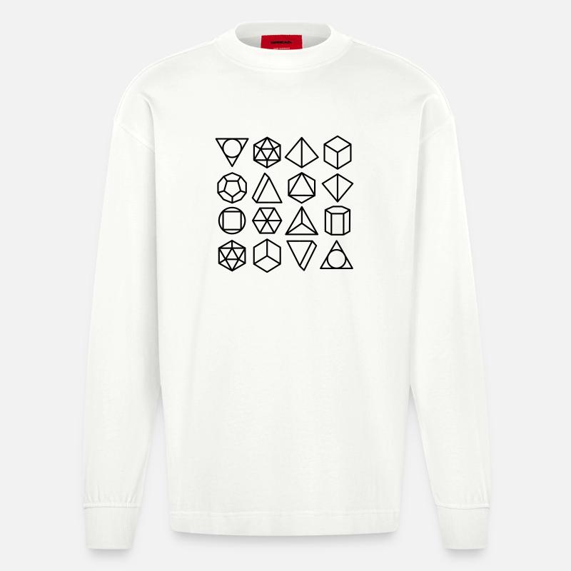 mathematical geometry - Manches longues bio épais oversize fabriqué en UE - OFF WHITE