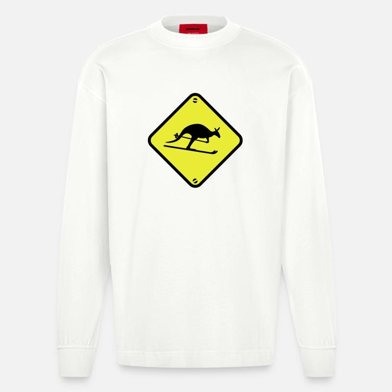 Ski Känguru - Heavyweight Oversized Organic Langarmshirt Made in EU - OFF WHITE