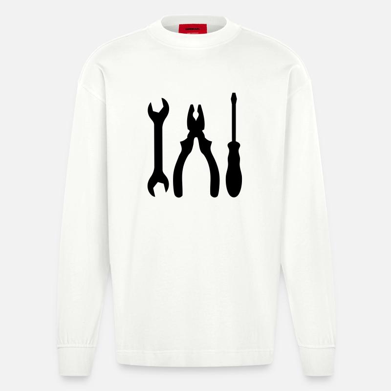 tools - Heavyweight Oversized Organic Langarmshirt Made in EU - OFF WHITE