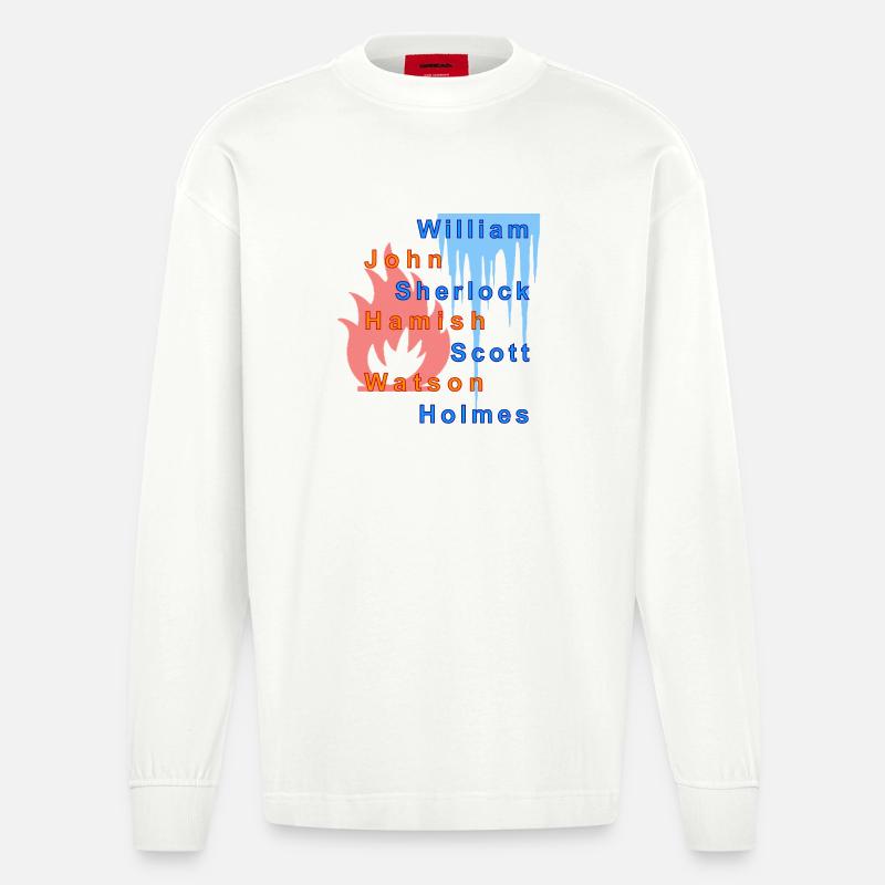 Feu et glace - Manches longues bio épais oversize fabriqué en UE - OFF WHITE