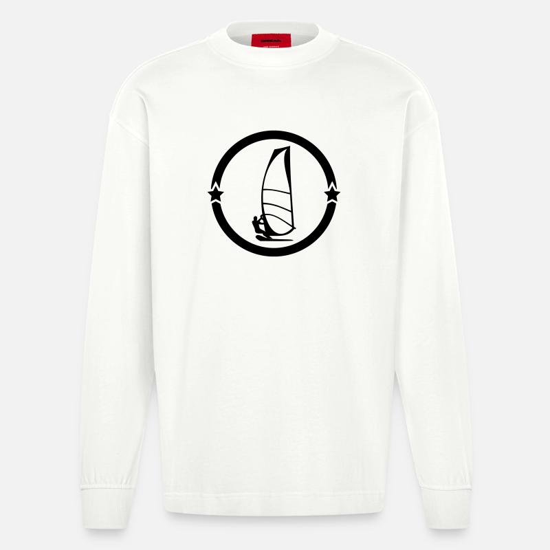 Windsurfen / Windsurfer / Windsurf / Windsurfing - Heavyweight Oversized Organic Langarmshirt Made in EU - OFF WHITE