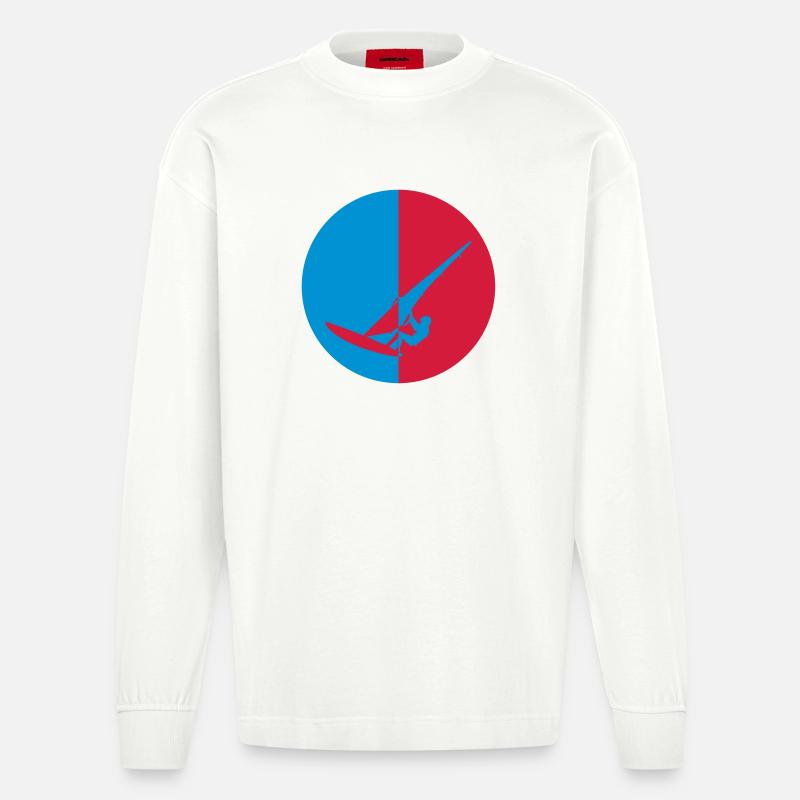 Windsurfen / Windsurfer / Windsurf / Windsurfing - Heavyweight Oversized Organic Langarmshirt Made in EU - OFF WHITE