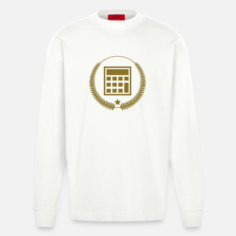 comptable / comptabilité / argent / Finance / Euro - Manches longues bio épais oversize fabriqué en UE - OFF WHITE