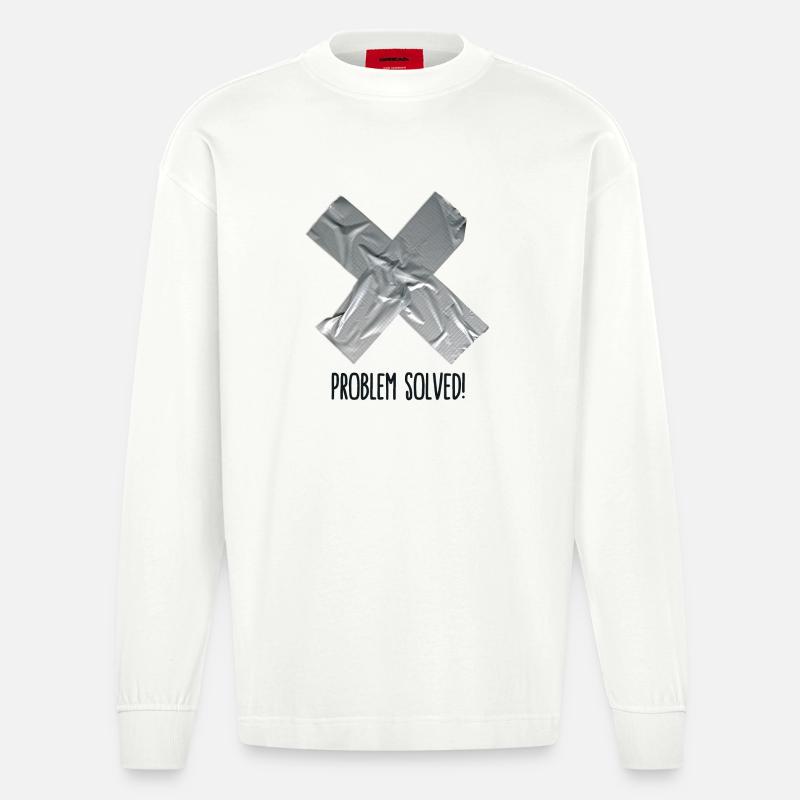 Problem Solved Duct tape - Heavyweight Oversized Organic Langarmshirt Made in EU - OFF WHITE