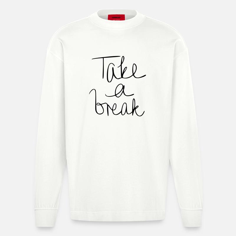 Take a break - Heavyweight Oversized Organic Langarmshirt Made in EU - OFF WHITE