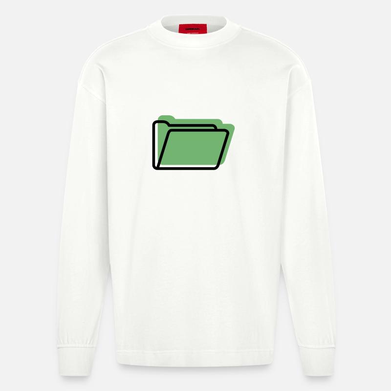 Style de ligne de dossier vert - Manches longues bio épais oversize fabriqué en UE - OFF WHITE