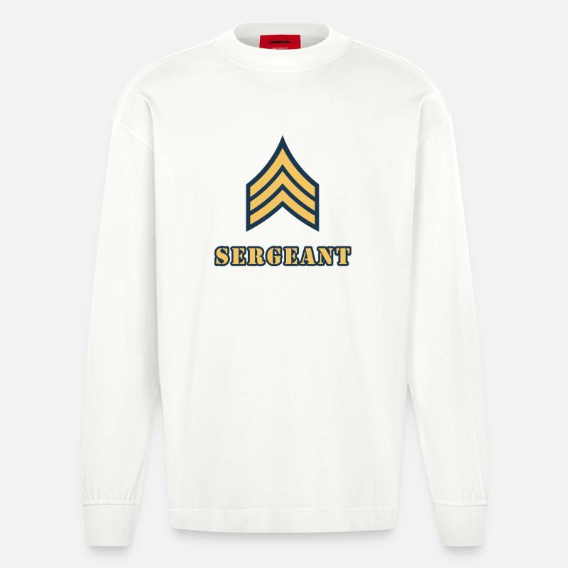 Sergeant - Heavyweight Oversized Organic Langarmshirt Made in EU - OFF WHITE