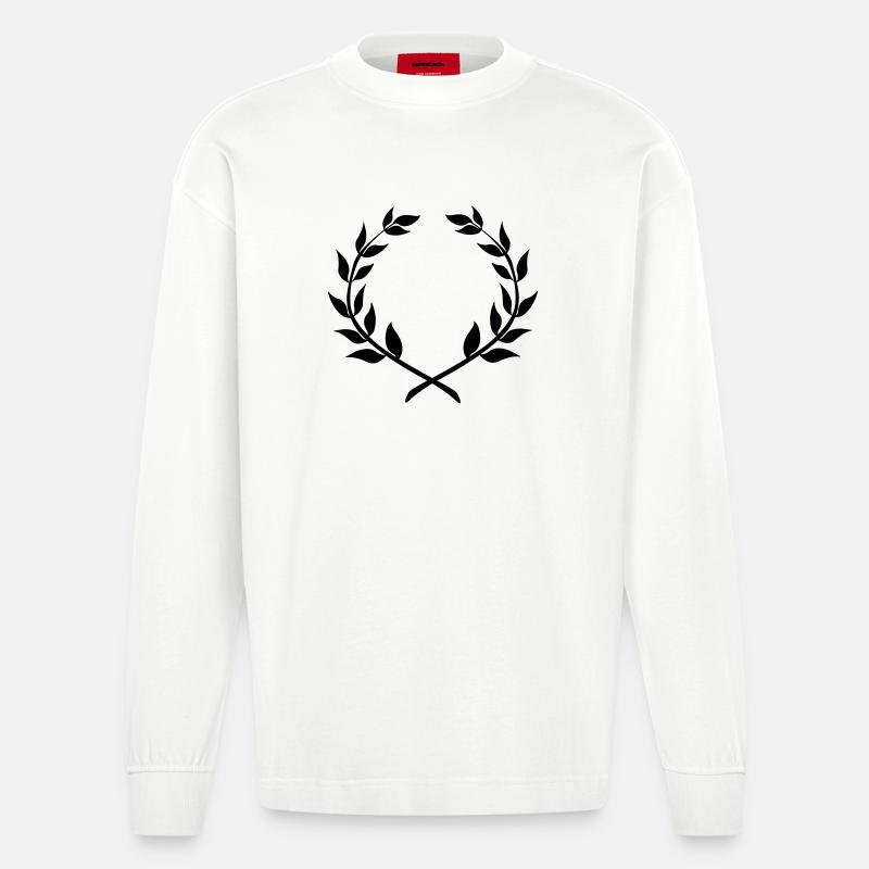 Siegerkranz Lorbeerkranz - Heavyweight Oversized Organic Langarmshirt Made in EU - OFF WHITE