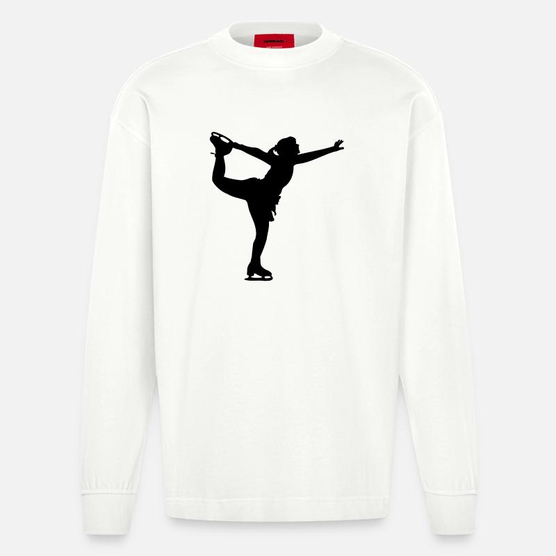 Eiskunstlauf Tanzende Mädchen oder Frauen - Heavyweight Oversized Organic Langarmshirt Made in EU - OFF WHITE