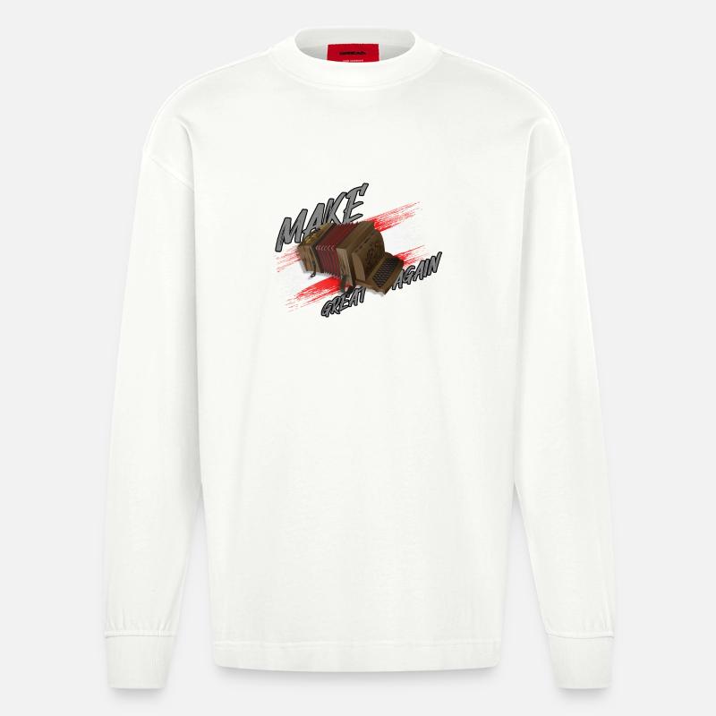 MAKE Quetschn GREAT AGAIN | ZiachON! - Heavyweight Oversized Organic Langarmshirt Made in EU - OFF WHITE