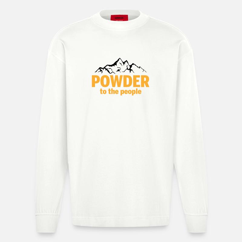 Poudre pour le peuple - Manches longues bio épais oversize fabriqué en UE - OFF WHITE