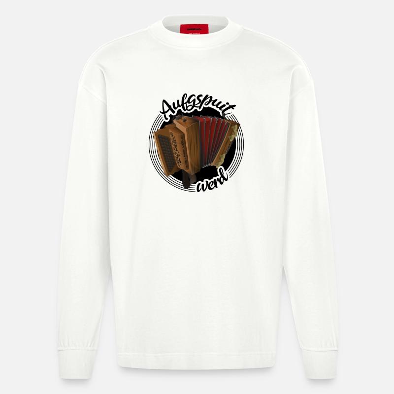 Steirische Harmonika - Aufgspuit werd | ZiachON! - Heavyweight Oversized Organic Langarmshirt Made in EU - OFF WHITE