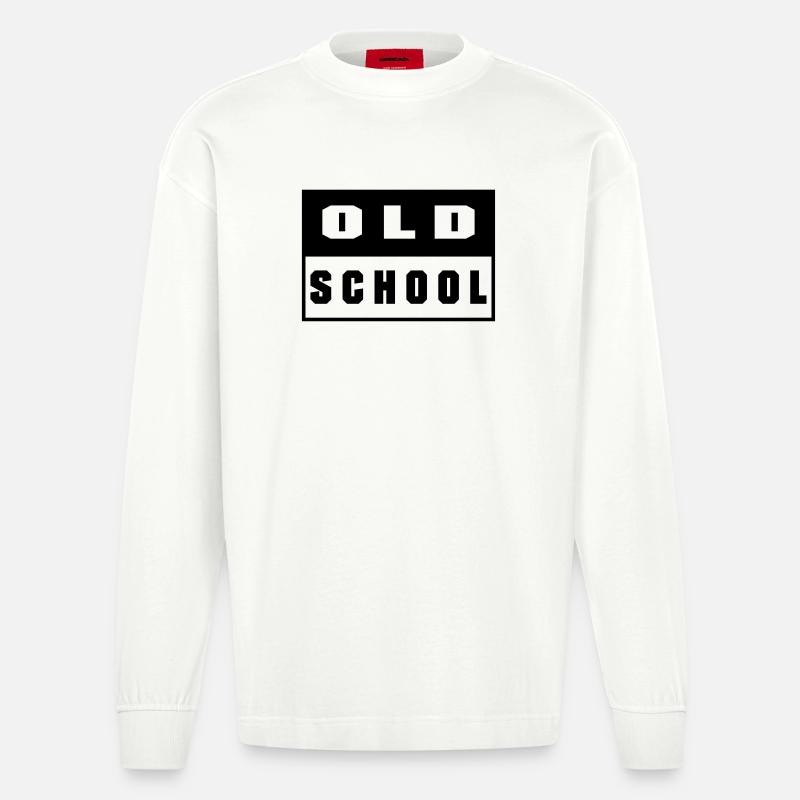 Old School - Manches longues bio épais oversize fabriqué en UE - OFF WHITE