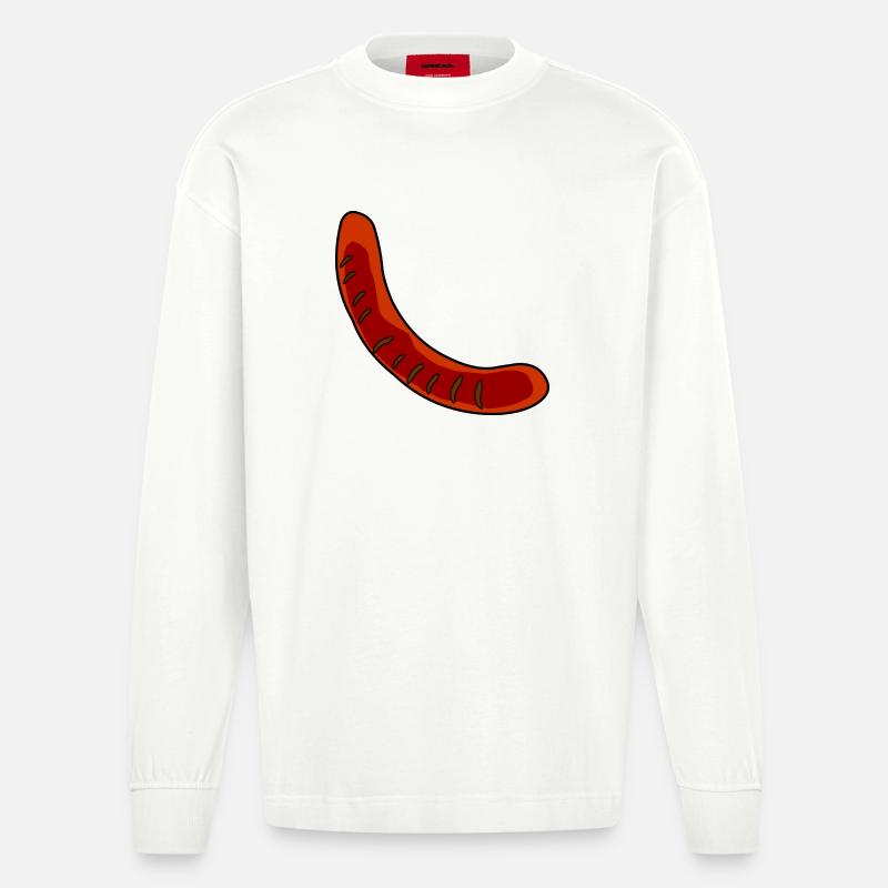 Wurst oder Bratwurst - Heavyweight Oversized Organic Langarmshirt Made in EU - OFF WHITE