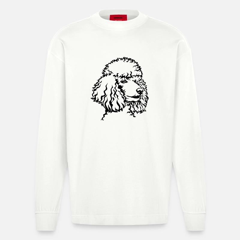 Pudel Kopf - Heavyweight Oversized Organic Langarmshirt Made in EU - OFF WHITE