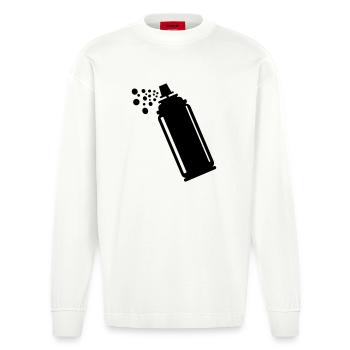 Coarse grain spray can - Heavyweight Oversized Organic Longsleeve Shirt Made in EU - OFF WHITE - Front