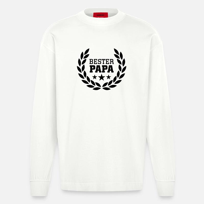 Bester Papa - Heavyweight Oversized Organic Langarmshirt Made in EU - OFF WHITE