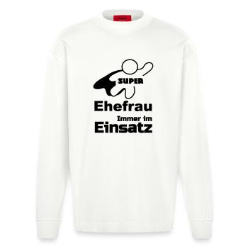 Super Ehefrau Geschenk - Heavyweight Oversized Organic Langarmshirt Made in EU - OFF WHITE - Vorne