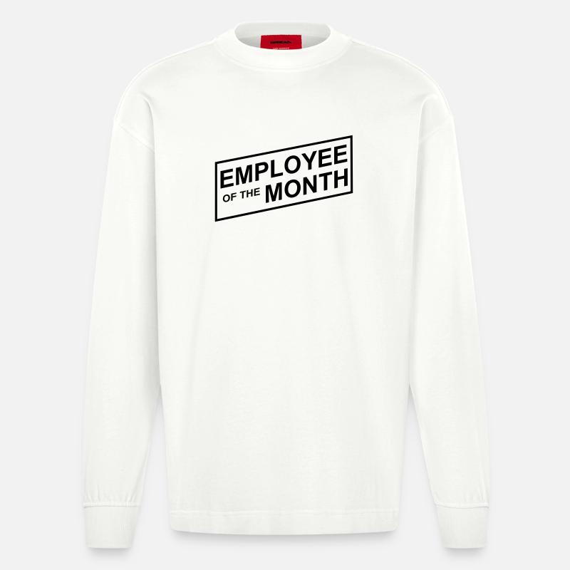 Employé du mois - Manches longues bio épais oversize fabriqué en UE - OFF WHITE