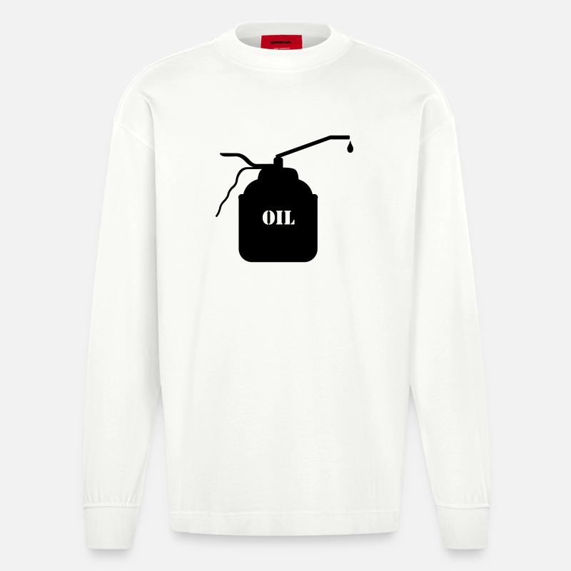Öl kann Öl verändern - Heavyweight Oversized Organic Langarmshirt Made in EU - OFF WHITE