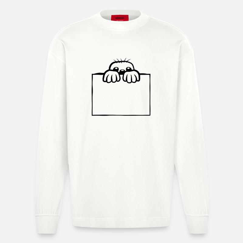 Conception de taupe de bouclier - Manches longues bio épais oversize fabriqué en UE - OFF WHITE
