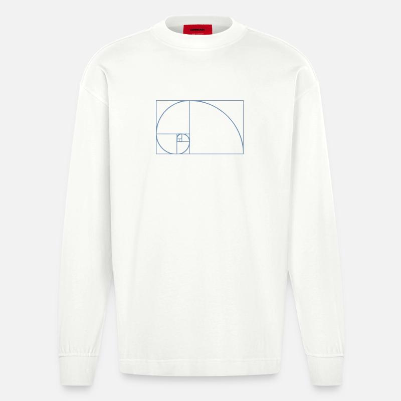 Fibonacci Tshirt - Heavyweight Oversized Organic Langarmshirt Made in EU - OFF WHITE