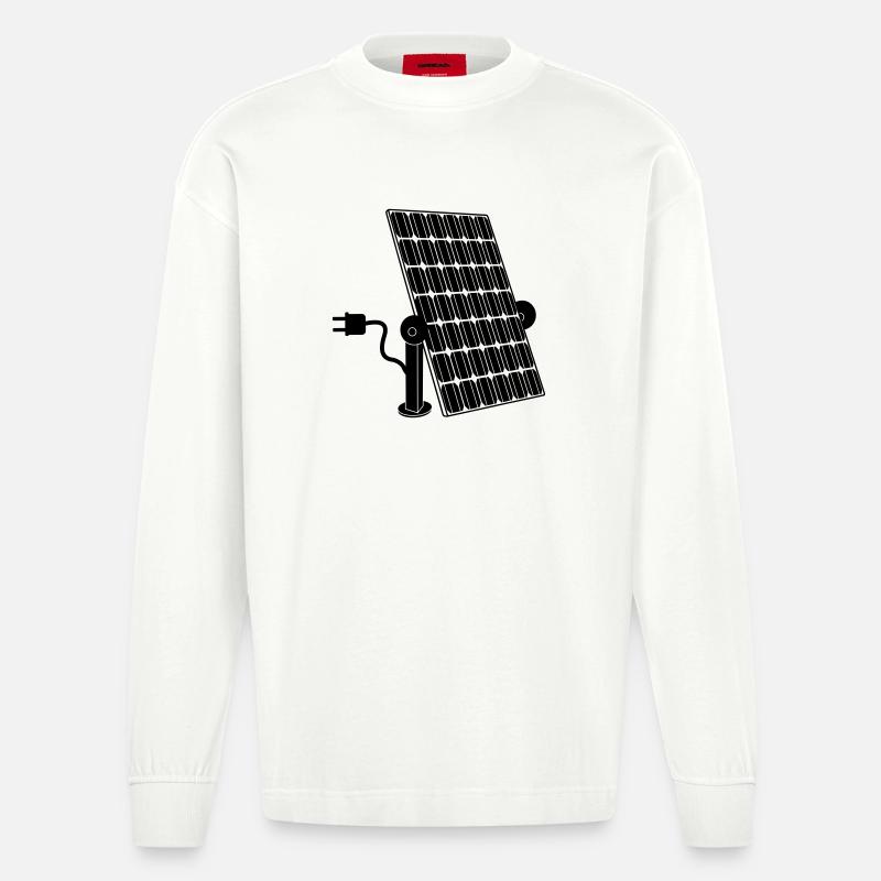 Solar panel with plug - Heavyweight Oversized Organic Longsleeve Shirt Made in EU - OFF WHITE