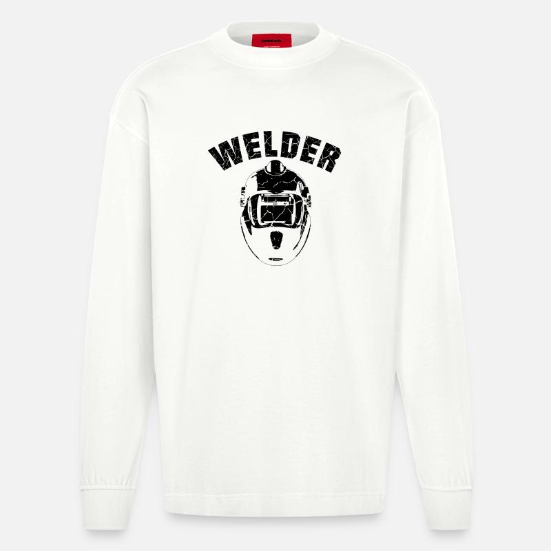 Équipe de soudeurs noir - Manches longues bio épais oversize fabriqué en UE - OFF WHITE