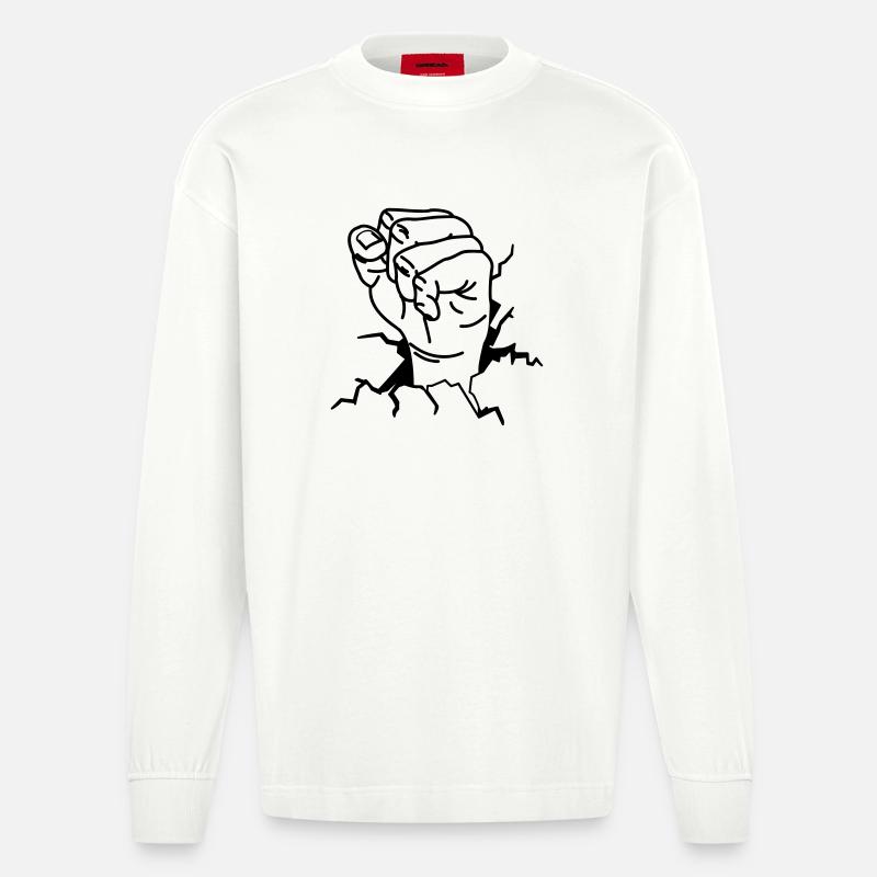 FAUST - Heavyweight Oversized Organic Langarmshirt Made in EU - OFF WHITE