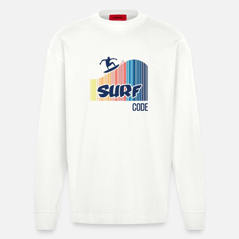 Surf Code - Manches longues bio épais oversize fabriqué en UE - OFF WHITE