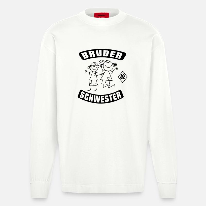 Bruder und Schwester - Heavyweight Oversized Organic Langarmshirt Made in EU - OFF WHITE